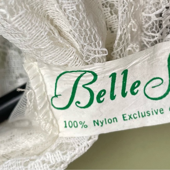 VTG 70s Elle White Sheer Lace Robe Sz Small - Picture 7 of 8